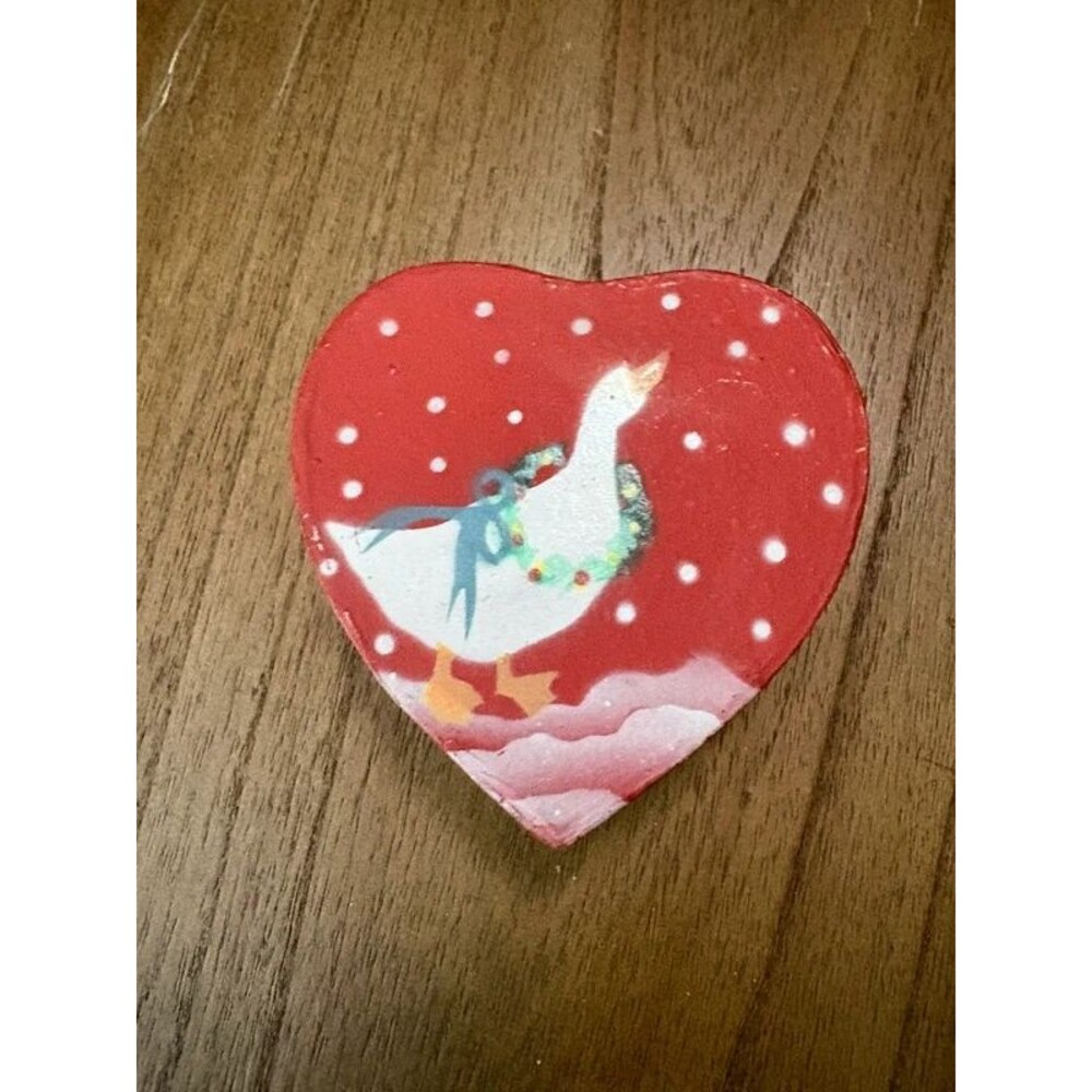 Vintage goose trinket heart box